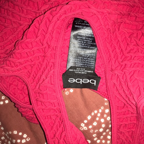 Bebe Red Ribbed bodycon mini dress - Picture 2 of 3